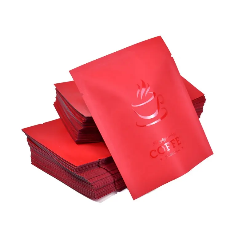Disposable Portable Black Red White Easy Tear Hanging Ear Drip Tea Coffee Packaging Pouch Bag
