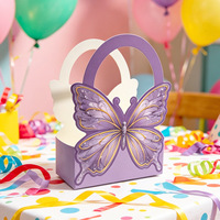 Boîte à bonbons en papier rigide avec revêtement UV, motif papillon et fleur, cadeau pour mariage ou fête, impression personnalisée en usine