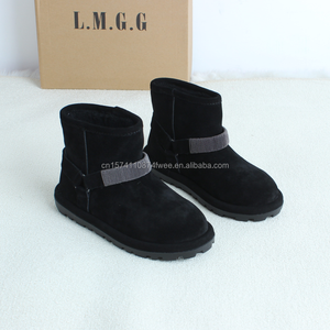 <strong>Brown</strong> Cowhide Flats Winter Snow Boots for Women Waterproof Breathable Slip Resistant Height Increasing <strong>Uggs</strong> New Arrival - Product Image 1