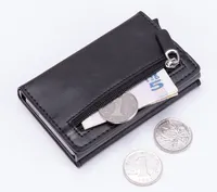 Schlanke Brieftasche mit Zipper RFID Ärmeln Vorder Tasche Minimalistischen Brieftasche Karte Halter