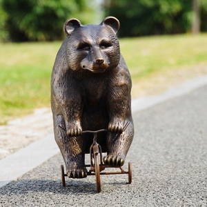 Outdoor Custom Home Garden City Park Decoration Polished Metal Animal Eagle <strong>Bear</strong> Catching Bird <strong>Figurine</strong> - Product Image 3