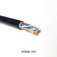 Câble Réseau SFTP Blindé Cat6 Noir Rigide Cuivre Nu Extérieur PVC PE 1000ft 305m 100m 23AWG Bobine en Bois Réseau XPON GPON
