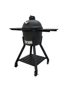 Grill Kamado in Ceramica Moderno da 16 Pollici Modello MK16Pro, Grande a Forma di Uovo, Grigio Opaco, Liscio, con Carrello <span class=keywords><strong>BBQ</strong></span> e Affumicatore in <span class=keywords><strong>Ghisa</strong></span> - Product Image 5
