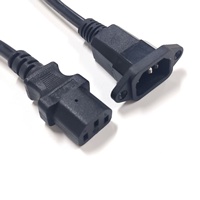 Cordon d'alimentation CA IEC C14 à montage sur panneau vers connecteur de traversée IEC C13, rallonge électrique IEC320 C14 vers C13 pour ordinateur, PDU