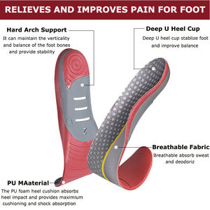 Heavy Duty Support Relief Work Boot Shoe Insole Absorb Shock Orthotics Flat Feet Foot <b>Insert</b> Arch Support Insoles <b>for</b> Men - Product Image 6