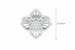 Elegante Anillo de Diamantes Naturales Chapado en Oro de 14K para Mujer, 0.50Ctw, Corte Brillante Redondo, Joyería de Lujo y Estilo - Product Image 2