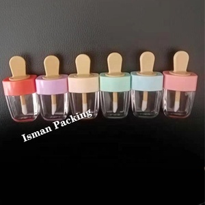 Chaud Vide rose Violet Jaune Orange Crème Glacée Forme Lipgloss Conteneur Bleu Vert Popsicle Brillant À Lèvres Baguette Tubes avec Brosse 8ml - Product Image 3