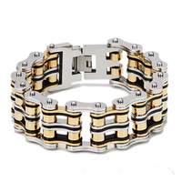 Vente en Gros Bracelet Homme 24mm Grande Taille Bracelet Chaîne de Vélo en Acier Inoxydable 316L