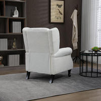 Sofá de lectura cómodo tapizado moderno de mediados de siglo, sillón de acento con respaldo de ala para sala de estar y dormitorio
