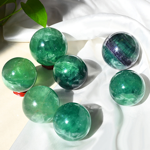 Wholesale High Quality Natural Crystal Healing Stone Hand Polished <b>Green</b> Fluorite Crystal Sphere for Decor - Product Image 1