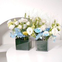 Petit pot carré transparent en acrylique de 3 mm d'épaisseur, boîte à fleurs, pot pour plantes succulentes, conteneur pour arrangement floral, emballage pour bouquet, cadeau