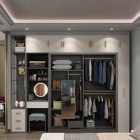 Armoire portable de luxe personnalisée pour chambre à coucher, dressing moderne en bois, placards de chambre
