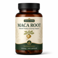 Capsules de complément alimentaire à base de plantes, marque privée OEM, racine de maca noire pour la puissance masculine des adultes et l'augmentation des fesses et des hanches chez la femme