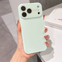 Coque de téléphone en silicone souple couleur bonbon tendance avec grande fenêtre pour appareil photo, cadre de protection surélevé pour appareil photo, antichoc pour iPhone 18 Pro Max