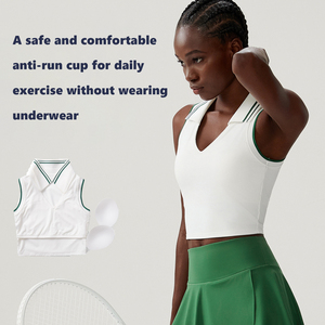 XW-YB513+SP567 Pakaian Tenis Cepat Kering Laris Manis Grosir, Tank Top Elastis Tinggi dengan Rok Set 2 Potong Wanita - Product Image 3