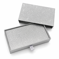Boîte cadeau rigide argentée scintillante pour parfum, emballage personnalisé en papier brillant avec insert pour flacon de parfum ou cosmétique, présentoir d'emballage
