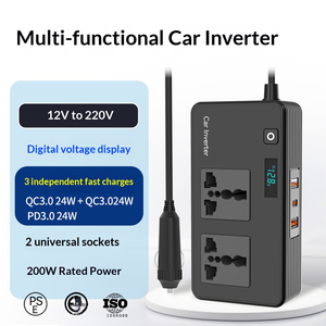 Convertisseur de courant pour voiture 200W multifonctionnel, prise 12V vers 110V, allume-cigare de voiture - Product Image 2