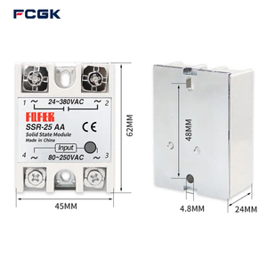 SSR-10AA FCGK 25AA 40AA 50AA 60AA 75AA 80AA 90AA 100AA 120AA Однофазное твердотельное реле, регулятор переменного тока Din-рейка - Product Image 3