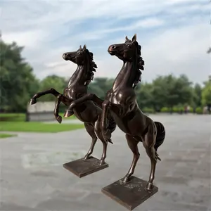 Factory Direct Sale Outdoor Decoration Customized Anicient Life Size Warrior Horse Bronze Sculpture
