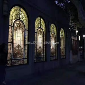 Bloque de Vidrio Tiffany Personalizado con Estructura Sólida, Diseño de Árbol Escénico para Ventanas y Puertas en Hoteles y Edificios de Iglesias - Product Image 4