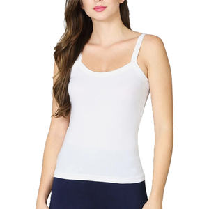 Camisole décontractée pour femme en maille côtelée extensible sans couture, coupe ajustée, tissu texturé respirant, bretelles réglables - Product Image 1