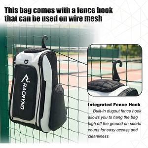 Zaino Personalizzabile Impermeabile in PU per Pickleball con Scomparto per Scarpe, Zaino per <span class=keywords><strong>Padel</strong></span>, Borsa per Racchette da Tennis e Squash - Product Image 4