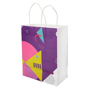 Tùy Chỉnh In Quà Tặng Đảng Trà Cà Phê Thực Phẩm Takeaway Túi Đầy Màu Sắc Kraft Túi Giấy Với Logo Của Riêng Bạn Quà Tặng Đầy Màu Sắc Mua Sắm Túi - Product Image 1