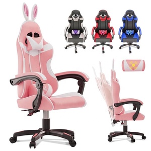 Sillas <span class=keywords><strong>Gamer</strong></span> Ergonómicas Rosadas <span class=keywords><strong>y</strong></span> Lindas de Fábrica Directa, Sillas de Juego Negras con Respaldo Alto para PS5, PC, Computadora, Juegos de Carreras - Product Image 1