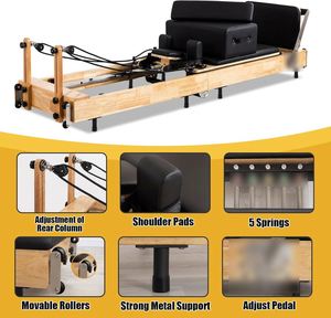 Instring P013 Reformer de Pilates pliable, équipement de fitness pour la gym, en bois d'acacia, d'érable et de hêtre, certifié CE - Product Image 3