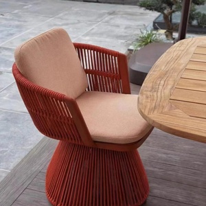 FERA Outdoor Luxury <strong>Garden</strong> <strong>String</strong> Rope Wicker Weaving <strong>Chairs</strong> Waterproof Balcony New <strong>Garden</strong> Teak Wood Table Rotating Dining <strong>Chair</strong> - Product Image 3