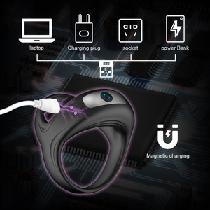 Anneau de pénis pour homme, essence de verrouillage, charge USB, <span class=keywords><strong>massage</strong></span> par vibration, jouets <span class=keywords><strong>BDSM</strong></span>, couleur personnalisée, marque Huawen - Product Image 5