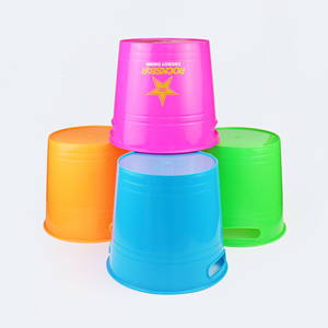 Seau à glace rond en plastique PP multicolore, design moderne et minimaliste, portable, pour bar extérieur, camping, bière, cola, refroidissement, utilisation en soirée, <span class=keywords><strong>Tomsawyer</strong></span> - Product Image 2