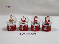Globe d'eau en résine bonhomme de neige et ours polaire de 65mm, boule à neige en polyrésine acceptée sur mesure