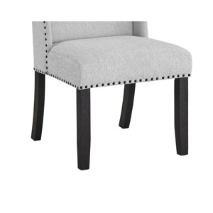 Ensemble de 2 chaises de salle à manger transitoires, convertible, en tissu coton polyester gris clair, pieds en bois, pour la maison, le bureau et l'hôtel - Product Image 4