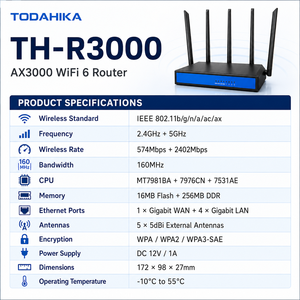 <span class=keywords><strong>Router</strong></span> Gigabit AX3000 WiFi 6 de 3000Mbps de Doble Banda para Juegos y Streaming 4K - Product Image 4
