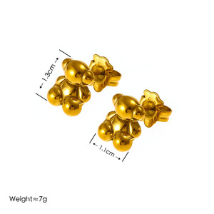 2026 <b>Cute</b> <b>Bear</b> Stainless Steel Jewelry Sets for Women Various Necklace Earring Fashion Bracelet No Tarnish 18 K Gold Jewelry Set - Product Image 5