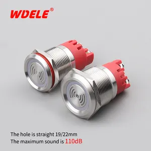 19mm indicator lightsr high decibel high loudness flash waterproof buzzer 12V/24V/220V