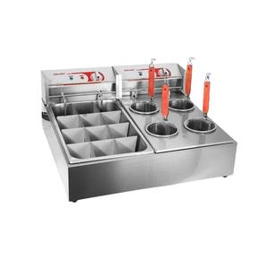 เตาไฟฟ้าอุตสาหกรรมขนาด 44 ลิตร สำหรับทำโอเด้ง ราเมน พาสต้า พร้อมเตาอินดักชั่นสำหรับต้มเส้นและผัก - Product Image 1