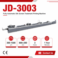 Máquina Automática de Serigrafía de 3 Colores JD-3003, Impresora de Pantalla de Alta Precisión para Etiquetas Tejidas en Prendas