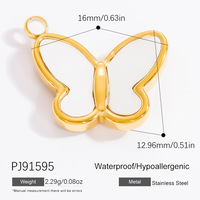 Nouvel Arrivage Pendentif en Émail Acier Inoxydable Motif Marguerite et Papillon, Bijoux Faits Main Anti-ternissement, Accessoires DIY pour la Fabrication de Bijoux