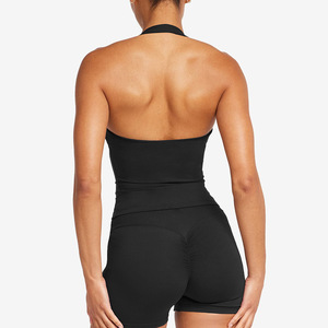 2025 Hızlı Kuruyan Ten Rengi Hissi Veren Halter Crop Spor Giyim Fitness Koşu Atleti Yoga Atleti - Product Image 3
