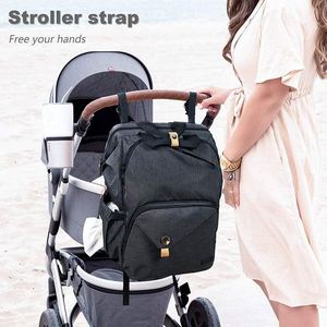 Sac à dos pour couches de bébé, grande capacité, double compartiment, avec sangles pour poussette, imperméable, fabriqué en usine BSCI - Product Image 6