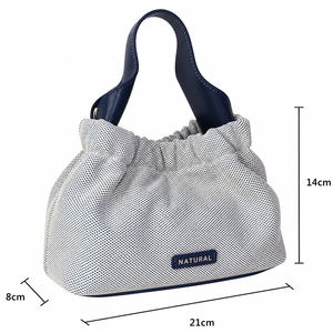 Bolsa de Mano de Lona de Alta Calidad con Diseño de Rayas y Cierre Magnético, Diseño Único para Compras y Desplazamientos en Verano - Product Image 3