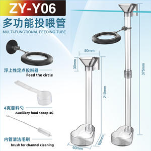 ZOOBAM Atacado Acrílico Transparente Fish Tank Alimentação Tubo Aquário Alimentador De Camarão com Ventosas Anel Alimentador De Peixe - Product Image 5