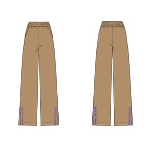 Pantalon <span class=keywords><strong>AMENO</strong></span> pour femmes en lin de couleur unie taille moyenne - Product Image 6