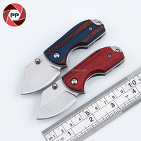 Mini couteau pliant de poche manche en bois couteau extérieur couteau de survie de poche chasse outils de plein air