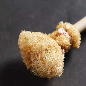 Brosse à tasse en bois naturel avec luffa, antiadhésive, pour le nettoyage domestique, réutilisable, pour le lavage des tasses et comme chiffon de cuisine - Product Image 2