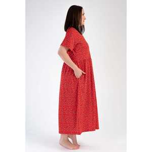 Women's XXL Short-Sleeve Buttoned Pocket <b>Dress</b> Elegant Empire Waistline Diamond Ruffle Knee for <b>Club</b> Day Parties Made Viscose - Product Image 1