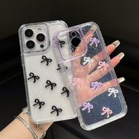 Étui 3D avec paillettes pour iPhone 16 15 14 Pro Max, protection de l'appareil photo avec strass, Capa Funda