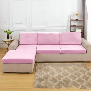 Spandex Velvet Breathable 1/2/3/4 Seat Universal Sizes Plain Sofa Cover Living Room Fitted For 4 Seasons